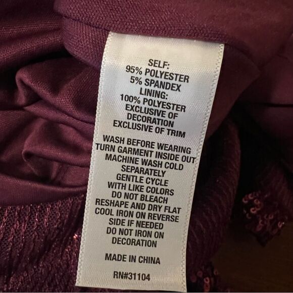 The Limited Burgundy Wine Sequin Halter Neck Mini Dress Size XL - Picture 9 of 9